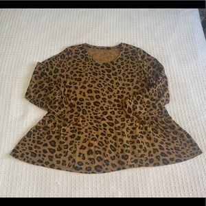 Long Sleeve Animal Print Top